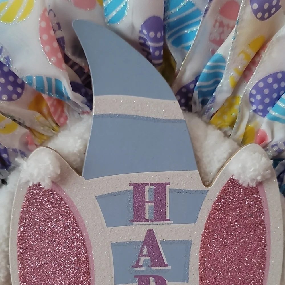 Easter Bunny Wreath with Pastel Colors